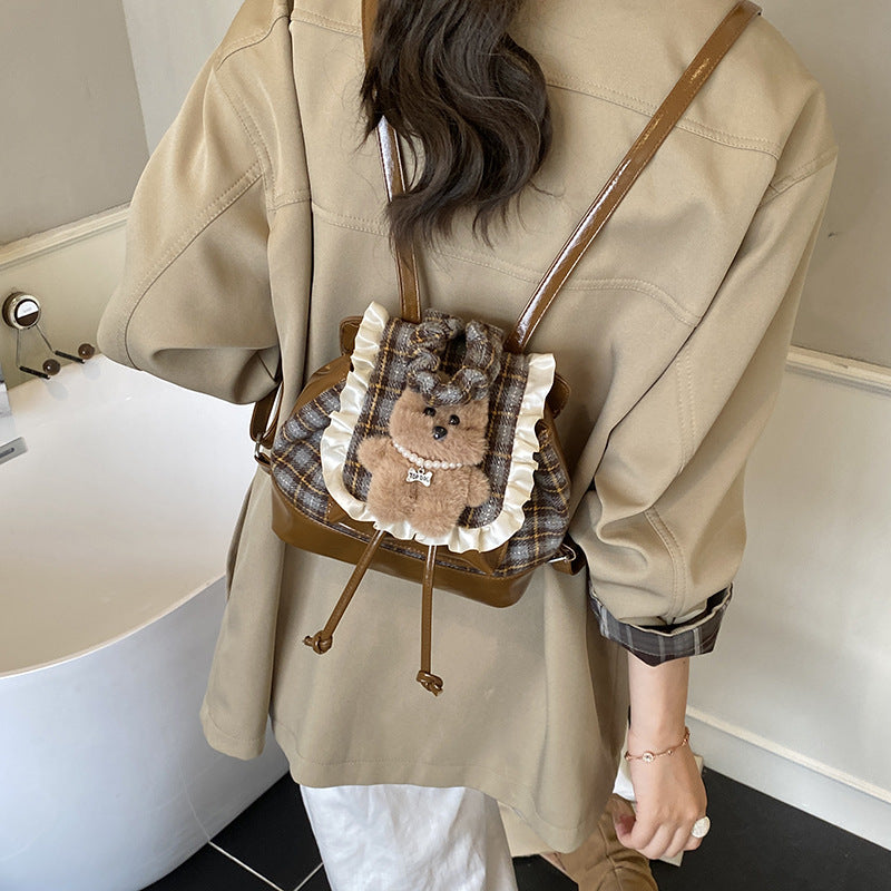 2025 new autumn/winter cute handbag plush cartoon shoulder crossbody bag fashionable design versatile backpack