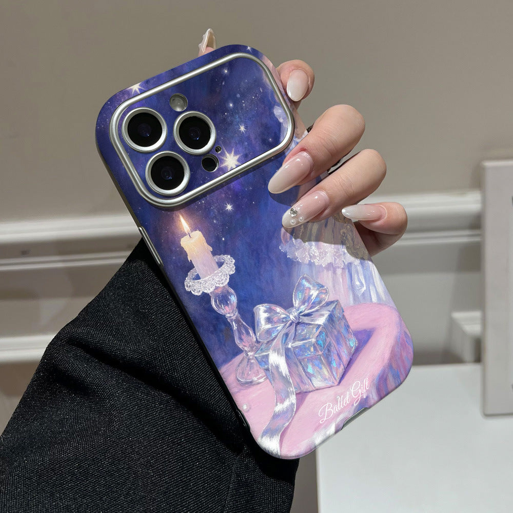 Starry sky ballet gift phone case - anti-fingerprint, compatible with iphone 17 pro, apple 16, large view window protective cover