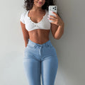 Ins style jeans european size butt lift women's pants hot style  independent station cross-border sexy tight jeans