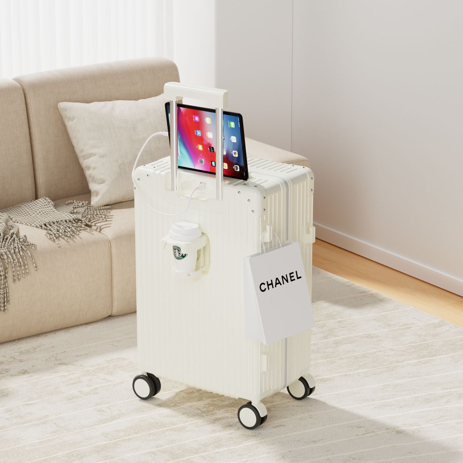 Retro suitcase 24 inch student universal wheel trolley case multi-functional travel password case boarding case travel bag