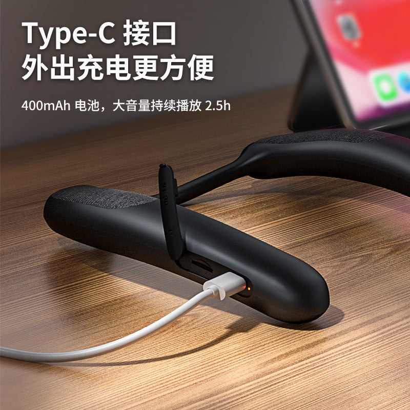 2026 new neckband wireless bluetooth speaker - fabric, portable, wearable, neck-cradling subwoofer stereo sound