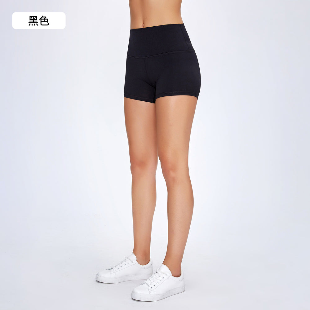 Summernew arrival double-sided brushed yoga shorts high waist hip lifting elastic silm running sports three-quarter pants for women s2037