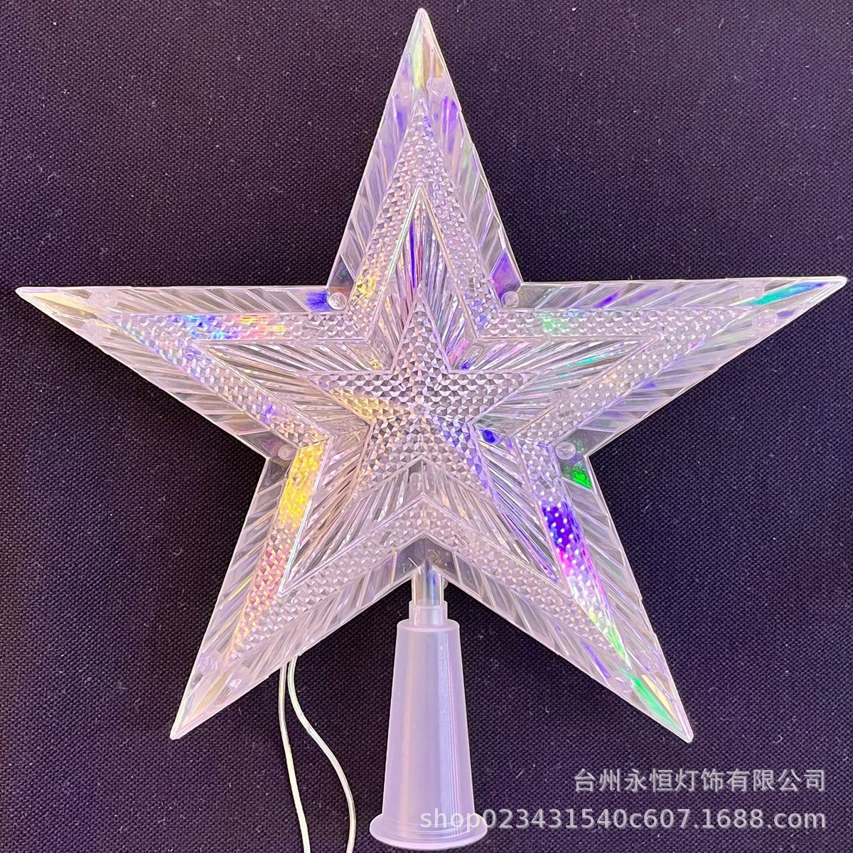 Christmas tree top light led pentagram lights battery box luminous stars flashing holiday room shopping mall decoration