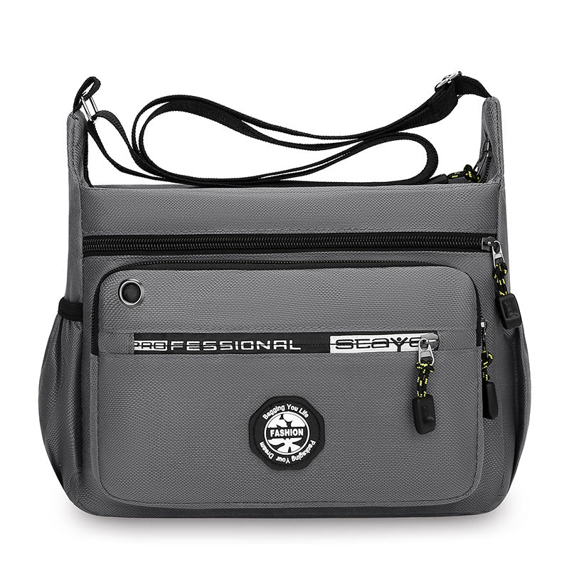 Cross-border multi-layer men's messenger bag 2025 new trend casual shoulder bag large-capacity work commuter storage bag