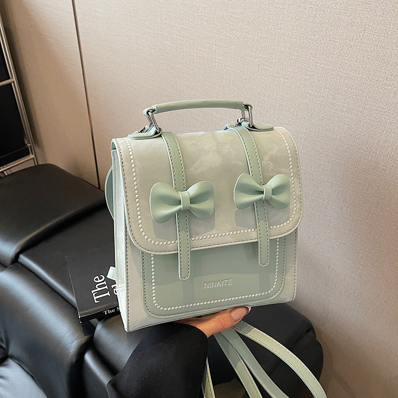 New backpack women's versatile casual portable Korean version student schoolbag small square bag premium sense lightweight travel backpack