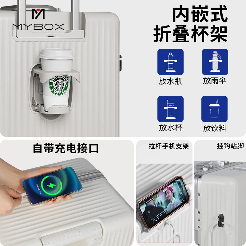 MYBOX suitcase women's new large leather case trolley case men's 28-inch boarding password travel case is strong and durable