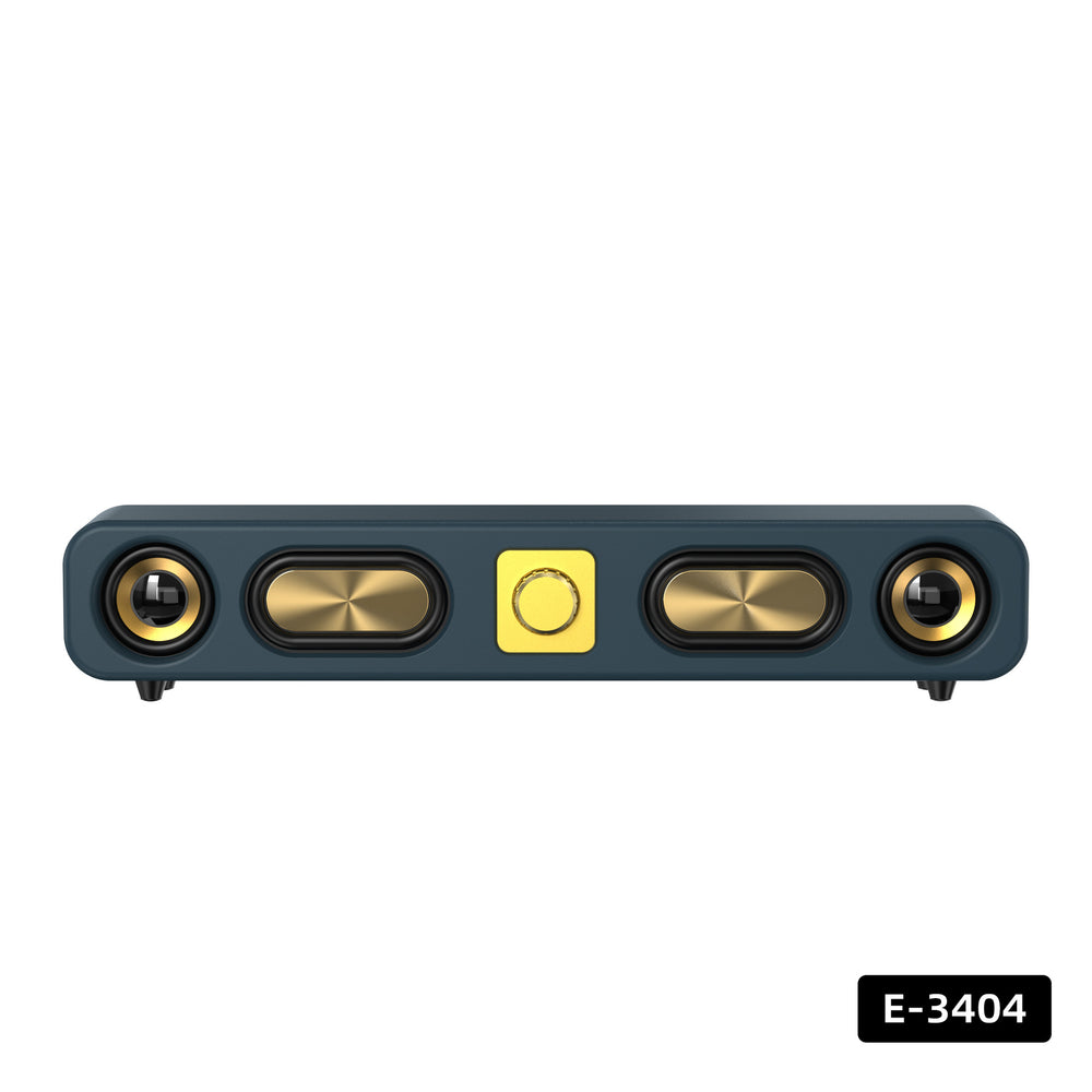 Retro wireless bluetooth speaker - big bass, low-profile wood finish, card-playing desktop audio system with radio function (e3404)