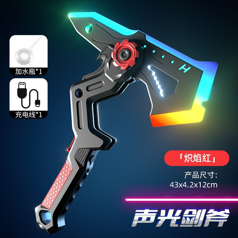 Trendy new double-bladed retractable lightsaber toy for kids - glowing sword for boys and girls - cool dual-headed laser sword with axe head