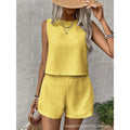 Xibo women's clothing  summer new collection: women's solid color minimalist fashion casual sleeveless top and shorts set