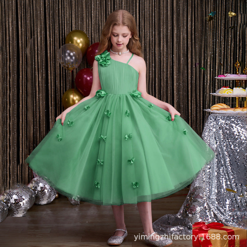 Girls' dresses  new custom 3d floral european and american high-end children's wear princess dress girl dresses