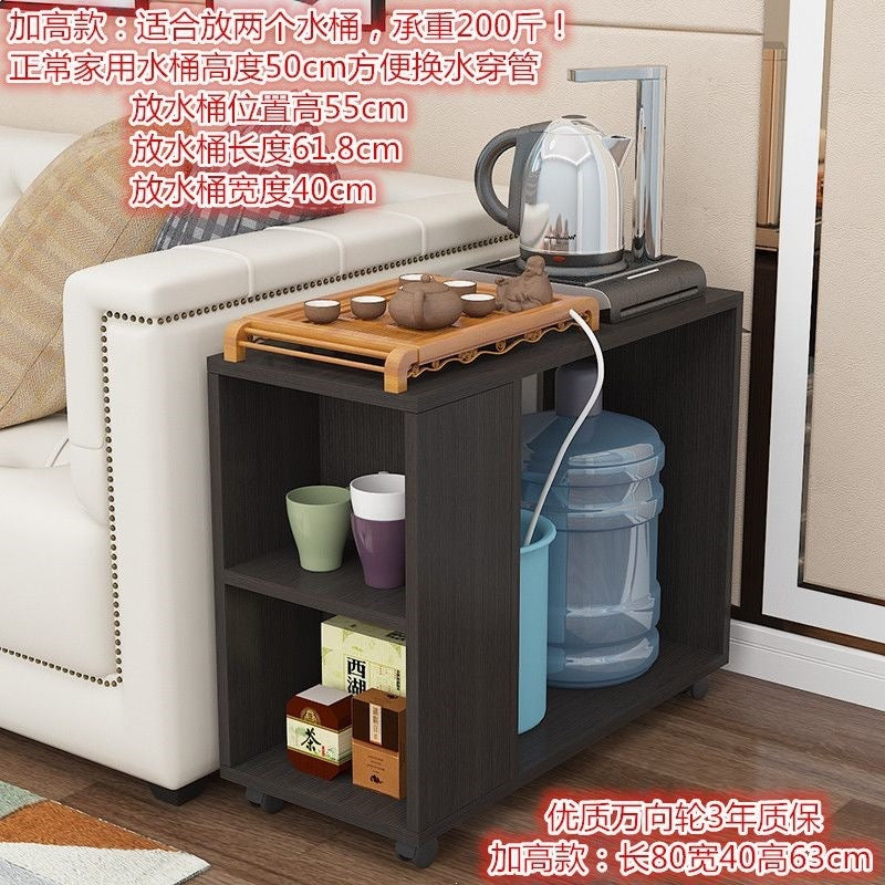 Small apartment coffee table, living room mobile tea table with wheels, sofa side table, mobile trolley table, side table