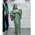 new long robe dress african export  women's plus size chiffon dress with headscarf