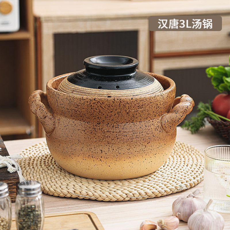 陶土砂锅炖锅家用耐高温燃气灶专用煲汤炖汤商用复古沙锅干烧不裂
