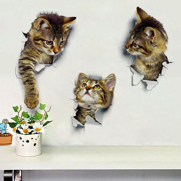 3D three-dimensional effect wall sticker refrigerator sticker wall sticker living room bedroom children's room decorative sticker wallpaper toilet sticker