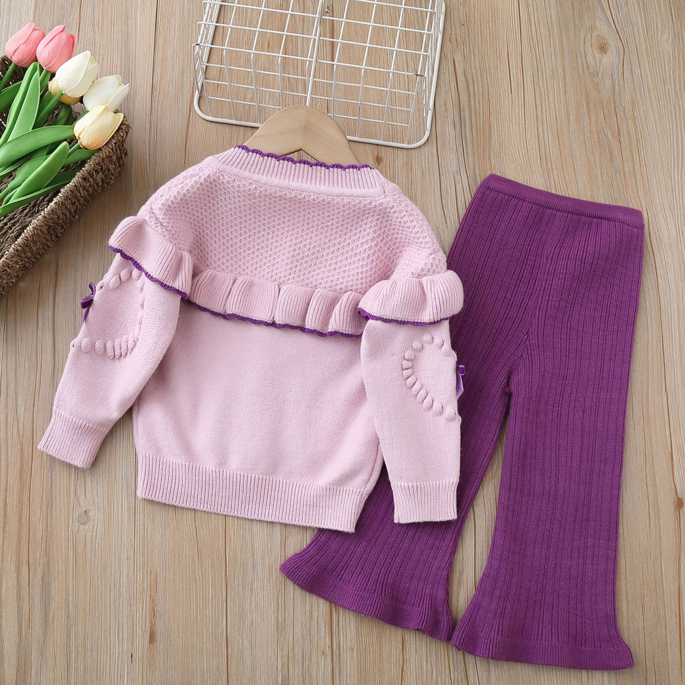 Girls' knitted cardigan and sweater set - new autumn/winter  collection