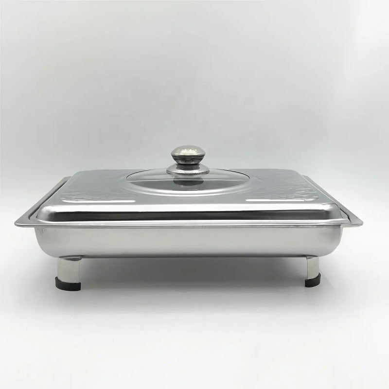 new printing stainless steel combination cover four-legged dining stove restaurant hotel square straight edge buffet stove wholesale