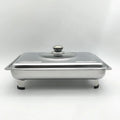 new printing stainless steel combination cover four-legged dining stove restaurant hotel square straight edge buffet stove wholesale