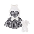 Kids clothing cross-border exportfall and winternew arrival kids white vest + houndstooth skirt baby