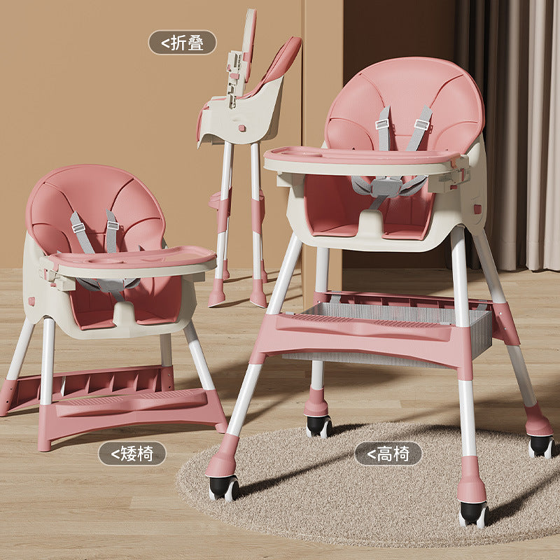 Baby dining chair foldable multi-functional children portable baby eating seat home baby learning dining table and chair