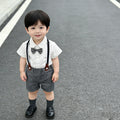 Boys' summer outfit  new style: children's overalls, performance costume, preppy style, baby's first birthday dress, two-piece summer set