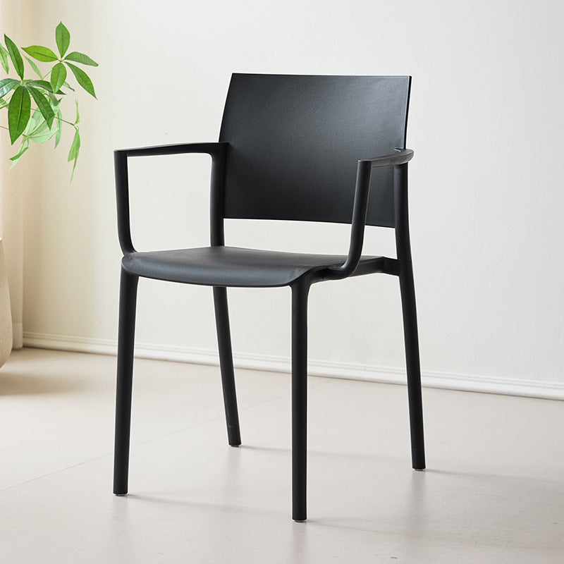 Nordic plastic chair dining table chair with armrests backrest stool restaurant commercial dining chair casual modern high backrest