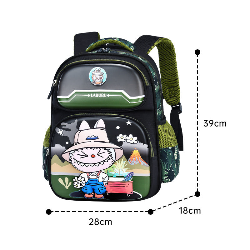 Labubu children's schoolbag new girls primary school students 2345th grade cartoon animation burden reduction ridge backpack