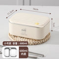 Striped lunch box 680ml (double compartment)
