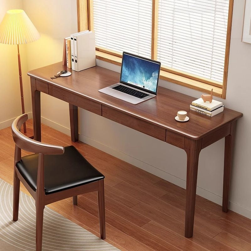 Solid wood desk office light luxury computer desk bedroom with drawer bench desk middle school student home writing desk