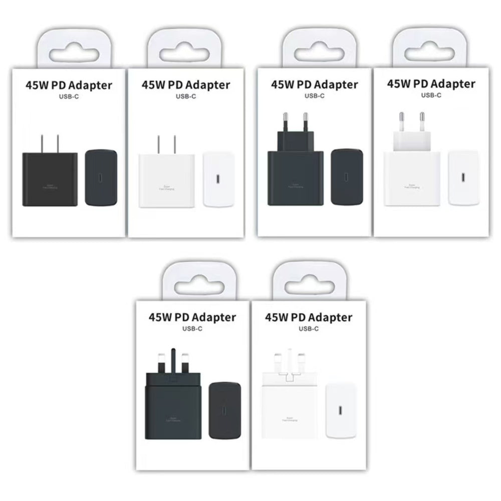 Suitable for samsung charger pd45w mobile phone fast charging head european standard american standard 25w samsung charging head set data cable
