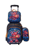 New arrival primary school students can be equipped with pull rod school bag lunch bag pencil bag three-piece set kids cute cartoon backpack