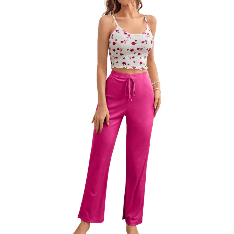 new  women's loungewear set - european & american style cami top and pants, casual comfort sleepwear, suitable for wearing outdoors