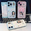 Suitable for apple 17promax mobile phone case transparent cartoon xiaoyu bunny floral iphone18 anti-fall protective case