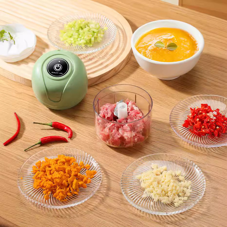 Electric garlic masher mini garlic paste handy gadget kitchen garlic masher garlic masher garlic paste food supplement meat grinder for home garlic peeler