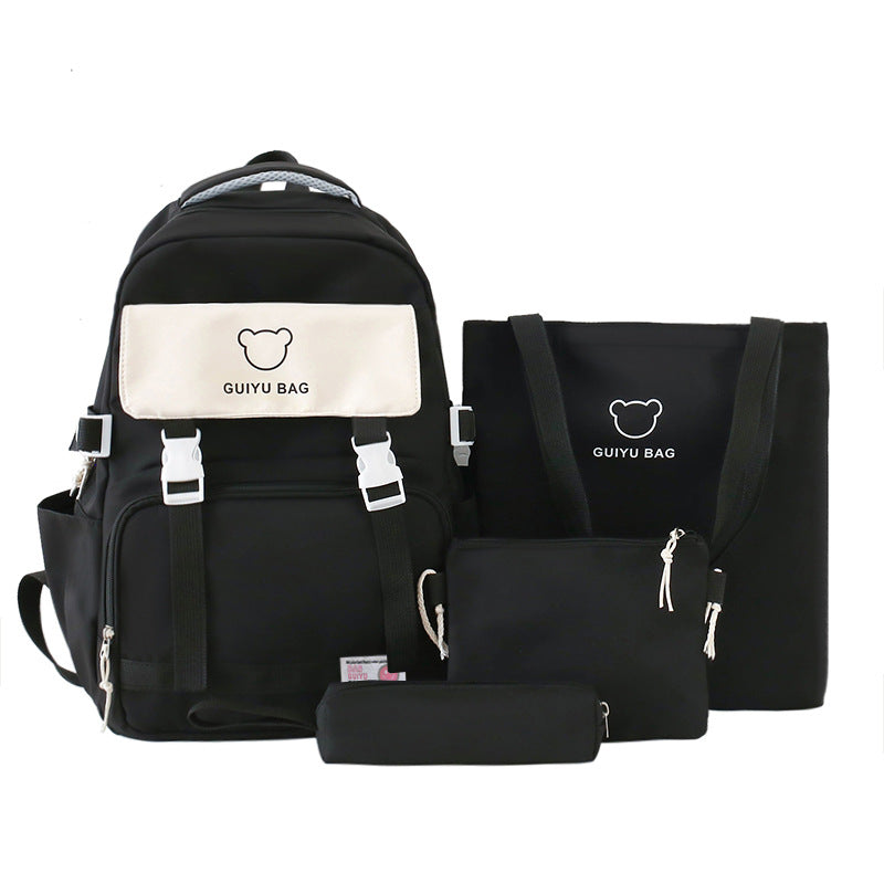 New large-capacity backpack for junior and high school students, foreign style Korean version, trendy backpack, light and casual student schoolbag