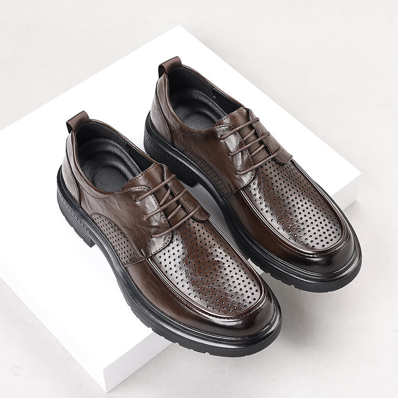 Genuine leather men's dress shoes - new arrival, bestseller. business casual, lace-up style, versatile, perfect for groom and wedding
