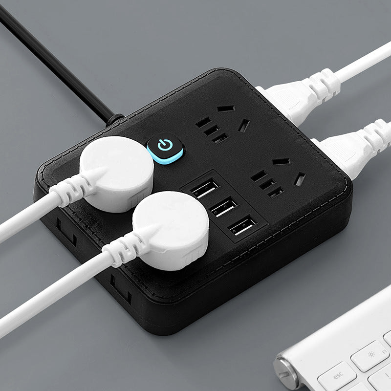 Power strip usb socket board student dormitory for home office plug converter multifunctional multi-hole long cable strip