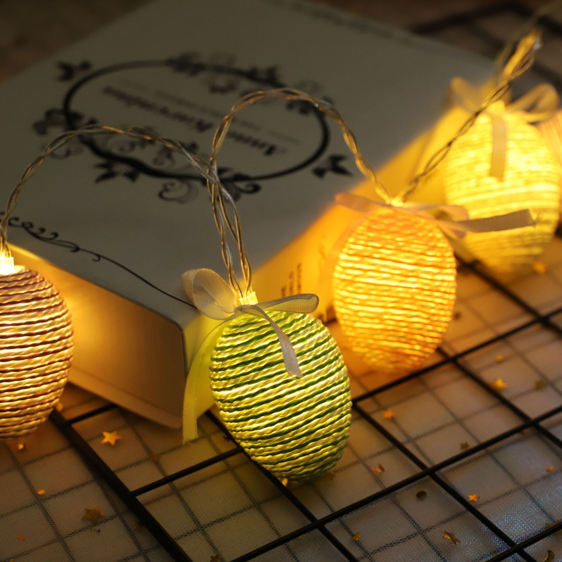 Easter egg carrot light string, bedroom holiday decoration creative LED rabbit decorative lights flashing lights string lights