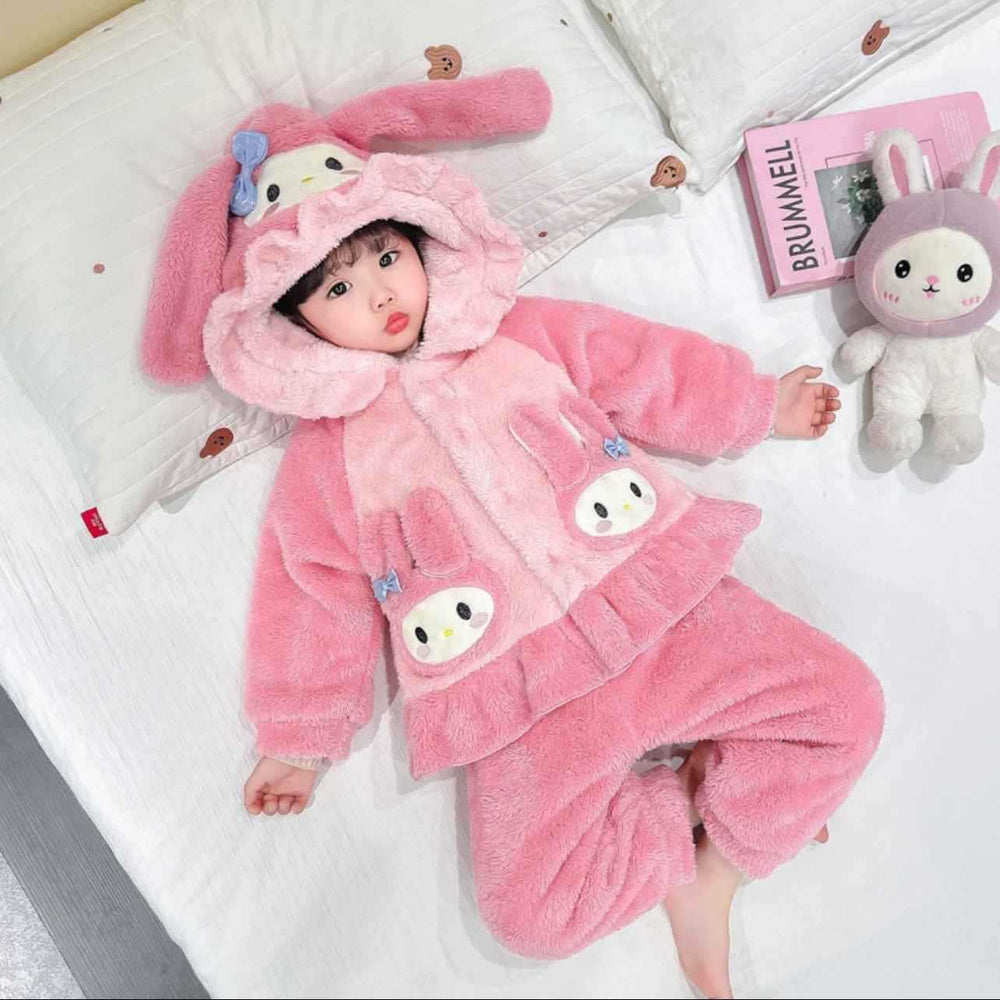 "sweet girl style" girls' pajamas - autumn/winter chic, kids' winter warm casual flannel loungewear