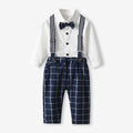 British gentleman's two-piece suit: spring/autumn cotton pique striped outfit for baby/toddler boys - perfect for birthdays!