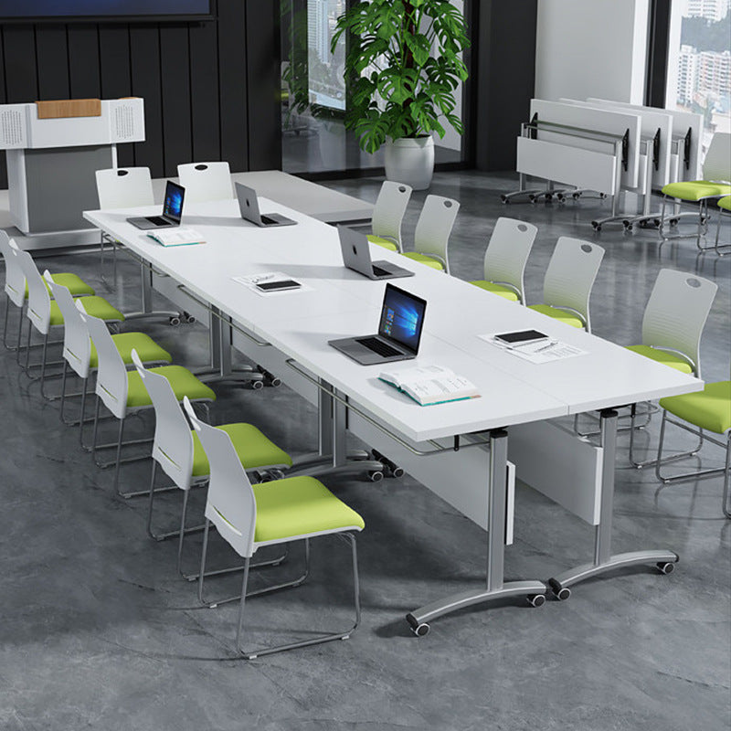 Saint li foldable training table and chair set - mobile desk, folding conference table, extendable bench seating