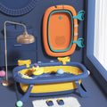 Foldable baby bathtub - plastic baby bath tub for infants and toddlers - small size, sit & lie down design - home use, newborn & infant supplies