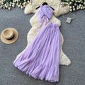 Vacation style halter strap vest high waistruffles long skirt two-piece set female summer age reduction slimming lookelegantsuit