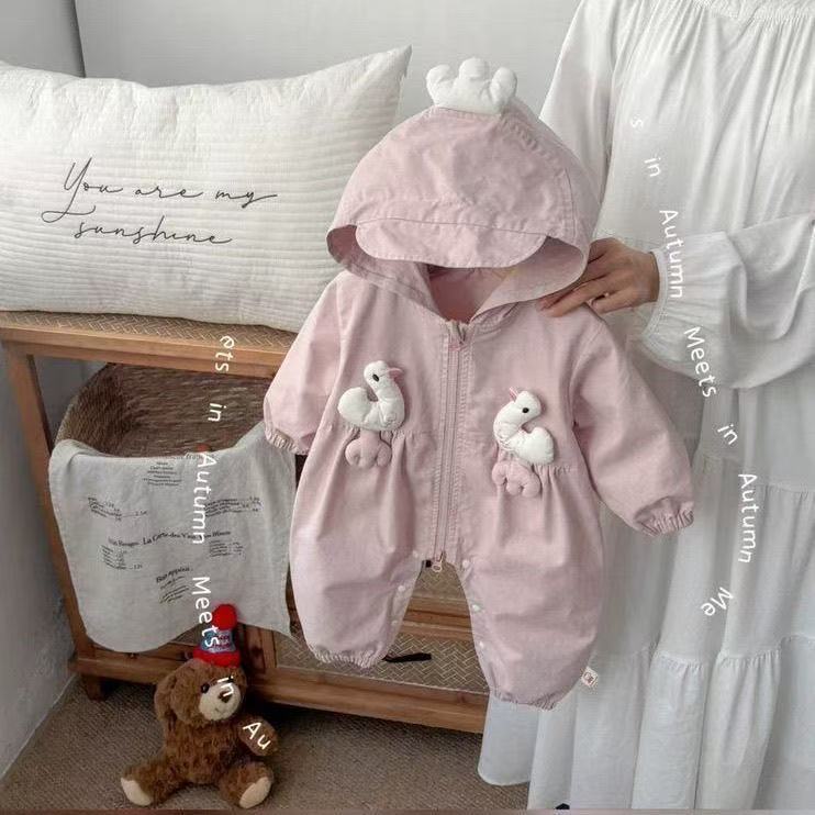 Spring & fall super cute jumpsuit for going out baby jacket autumn clothes baby hooded romper cute going out clothes trendy