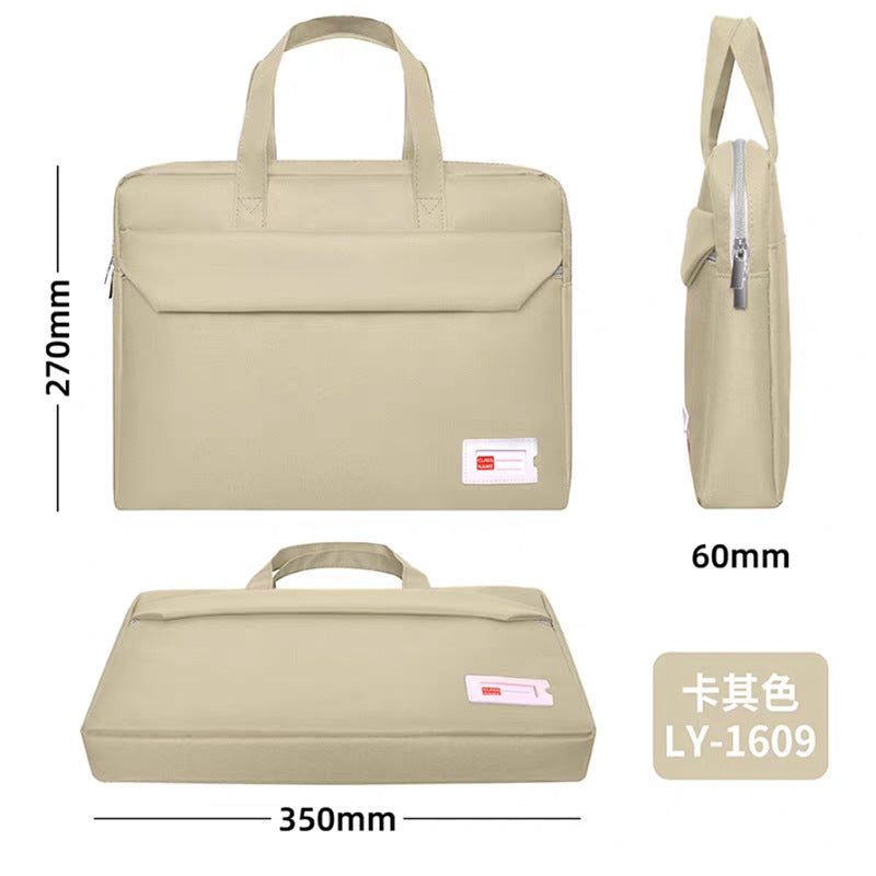Student tutoring bag canvas laptop backpack tote document bag conference printed material bag large capacity waterproof briefcase