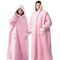 Thickenedlong lengthened lazy pullover fleece jacket hooded tv blanket outdoor cold-proof heattech nightgown