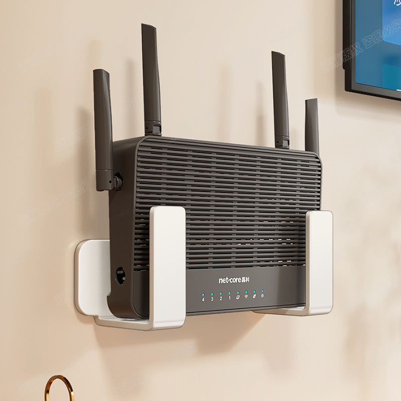 Living room router rack wall non-punching wall-mounted home bedroom set-top box plug-in board sorting storage rack