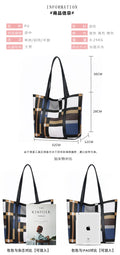 Tote bag women's color block shoulder bag large capacity 2024 new color matching fashion spring/summer ladies' handbag - single item