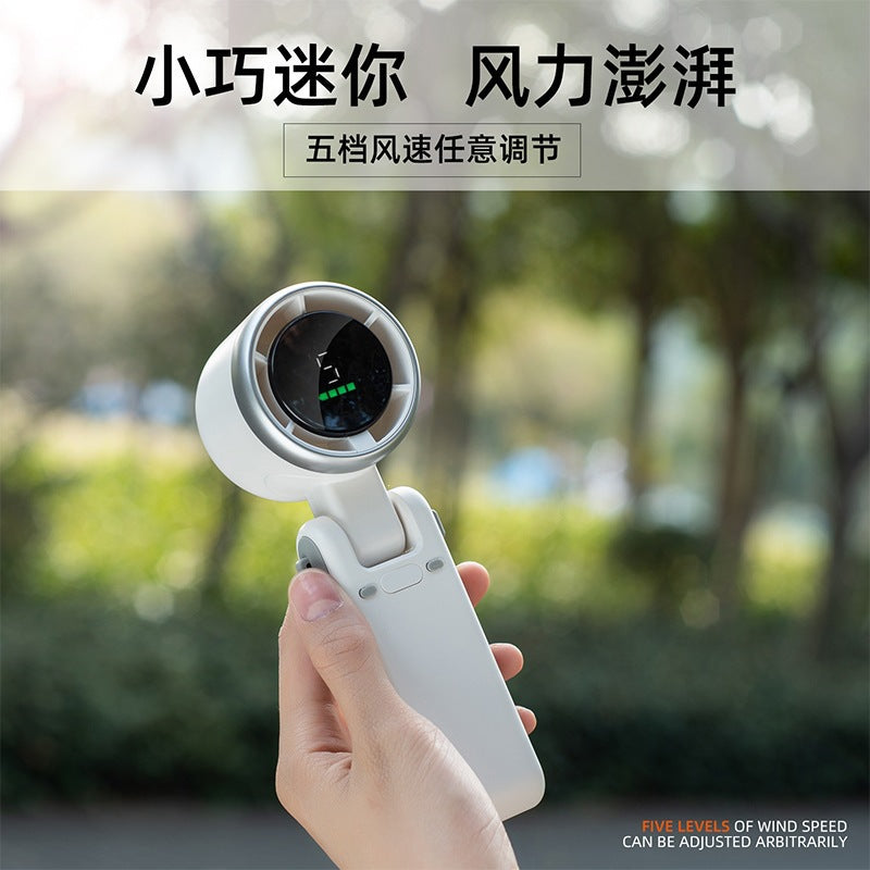 three-in-one handheld turbine high-speed small fan charging new ice-sensing electric fan portable bladeless wind span