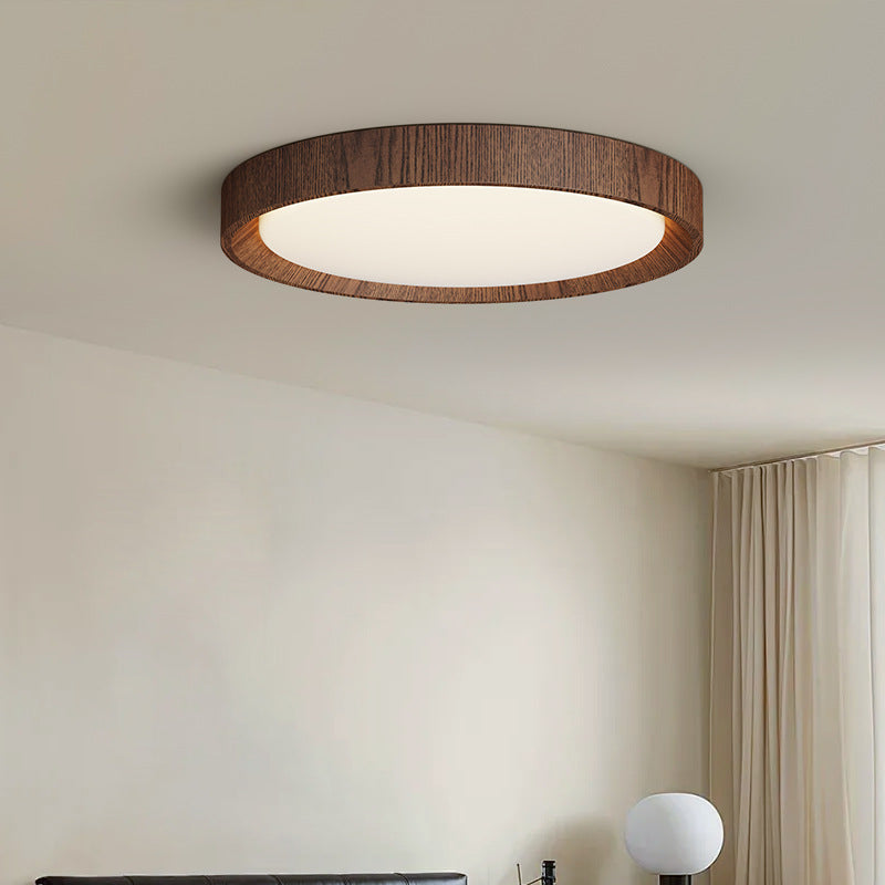 Master Bedroom Light Advanced Sense Wabi Wind Home Eye Protection Full Spectrum Room Light Vintage Walnut Grain Study Lighting