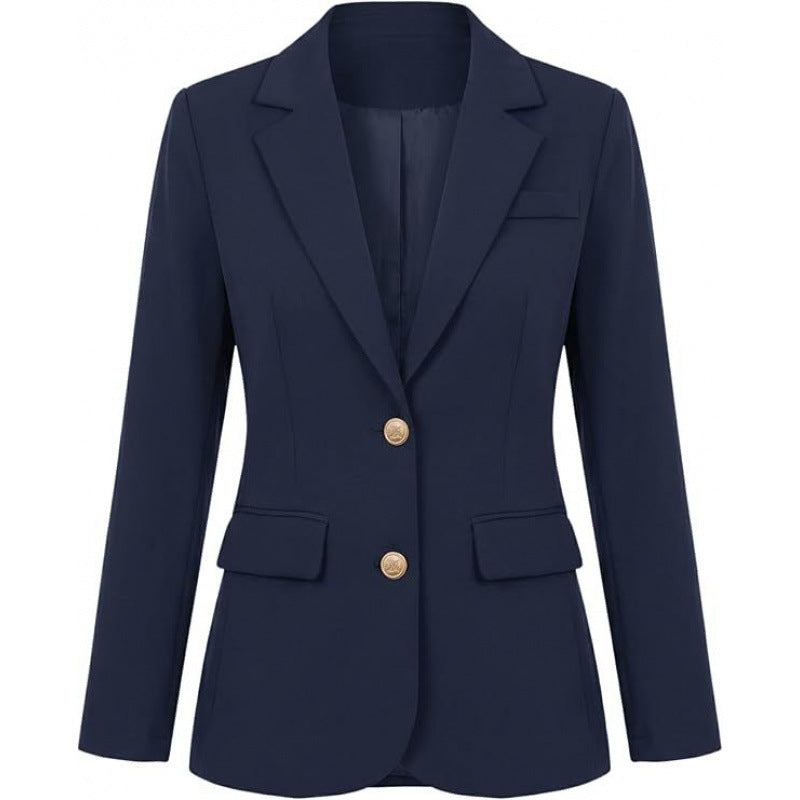 Amazon fashioncasual suit outwear women's  spring new arrivallong sleeves single breasted work suit